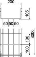 OBO GRM 105 200 G Mřížový žlab GRM 105x200x3000 Ocel galv. zinek