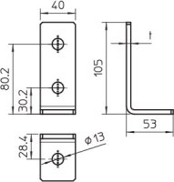 OBO GMS 3 VW 90 FT Spojovací úhelník 90 ° se 3 otvory 105x53x40x5 Ocel žár.zinek