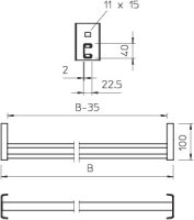 OBO CK 40 30 FT Příčka C, pro závěs IS 8, B254mm, Ocel, žárově zinkováno