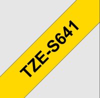 BROTHER TZe-S641, žlutá / černá (18mm, extr. adhez.)