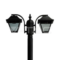 Pole Lamp 2XE27 2280mm IP44 Black, VT-84
