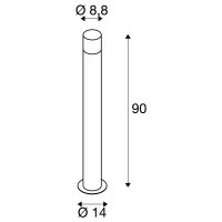 GRAFIT E27 90 Pole round, stojací svítidlo antracit    SLV 1006182