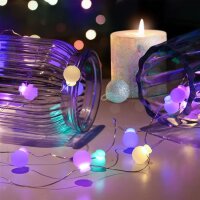 LED vánoční řetěz barevné koule, 20x LED, 2m, 2x AA SOLIGHT 1V273