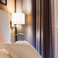 TAINA se stínidlem bílá matný nikl 230V E27 LED 28+3W 25° 3000K RENDL R12956