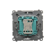 Přepínač sériový, s orientačním LED, řazení 5So, 10AX, 250V, stříbrná matná