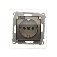 Zásuvka Schuko IP44 s clonkami a těsněním rámečku 16A, 250V, zlatá matná