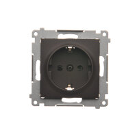 Zásuvka typu Schuko s clonkami, 16A, 250V~, hnědá matná metalizované