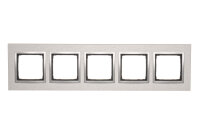 Rámeček 5-násobný Simon 54 Nature, IP20/IP44, kovový inox klasický DRN5/77