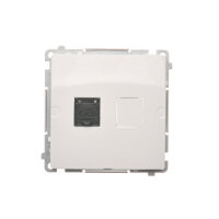 Jednonásobná počítačová zásuvka RJ45 kat. 6, s protiprachovou clonou, bílá