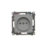 Zásuvka 1 násobná, bez uzemnění, se clonkami grafitová matná   TG1CZ.01/116