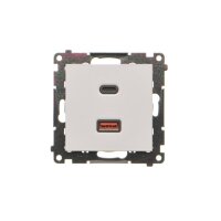 Nabíječka USB 2 násobná (přístroj s krytem), 1x USB typ C + 1x USB typ A, 30 W