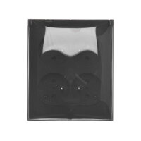 Čtyřnásobná zásuvka s uzemněním - verze IP44 - průhledná klapka černá matná