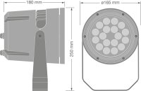 Floodlight Round 36W 830 SYM10 BK LEDVANCE 4099854624582