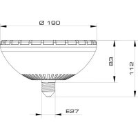 Žárovka LED FEU 2.0 110/240V, AC, E27, červená, světle šedá, průměr 200 mm 35153
