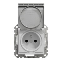 Sedna D/E Zásuvka 230V 16A IP44 šroubová, Aluminium SCHNEIDER SDD213013