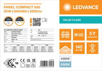 LED panel COMPACT 600 MULTI SELECT 30W ML 84065 LEDVANCE 4099854734564