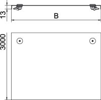 OBO DRL 100 A2 Víko s otočnými západkami pro kab. žl. a žebřík 100x3000 Nerez