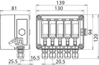 Svodič přepětí Typ 2 DEHNcube v rozváděči IP65 pro FVE 2MPP do 1000V DC 900920