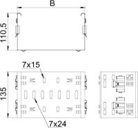OBO FVM 120 A2 Spojka tvar. prvku Magic 110 110x200 Nerez 1.4307 A2 1.4301