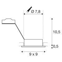 NEW TRIA I downlight ctvercova matna cerna 230V GU10 50W SLV 113491