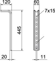 OBO TPS 645 FT Závěs TP pro vodorovné betonové stropy L645mm Ocel žár.zinek