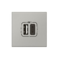 MOSAIC LINK USB NABÍJEČKA A+C 3A 15W 2 MODULY HLINÍK LEGRAND 079293L