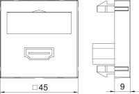 OBO MTG-HD S RW1 Multimediální nosič HDMI konektor 45x45mm čistě bílá