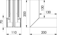 Vnitřní roh OBO GK-I70110RW pro kanál Rapid 80 70x110mm čistě bílá