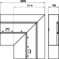 OBO GS-AFF70210RW Plochý roh, pro kanál Rapid 80, 70x210mm, čistě bílá Ocel