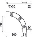 OBO SLB 90 42 075 SG Oblouk 90° pro kabelový žebřík SL B81mm Ocel základní nátěr