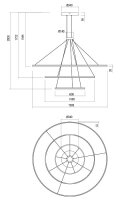 Závěsné svítidlo ORBIT SU LED 186W D1500+1000+600 3000K SAND WHITE-TRIAC