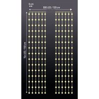 LED vánoční závěs okenní, 300x mini LED, časovač, 8 funkcí, USB SOLIGHT 1V10