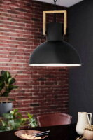 Závěsné svítidlo LUBENHAM E27 černá/dřevo 1X28W IP20 EGLO 44056