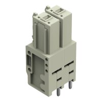 Pružinová svorkovnice THT, Rovné provedení, Rozteč 7,62 mm, Světle šedá