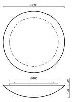Přisazené svítidlo AURA 9 54W IP43 4K NZ3h SKLO OPAL bílá OSMONT AUR61519