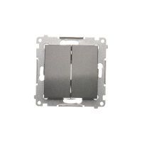 Přepínač dvojitý křížový, řazení 7, 10AX, 250V~, antracit mat, metalizované