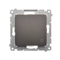 Ovladač zapínací SVĚTLO, řazení 1/0, 10AX, 250V~, hnědá matná metalizované