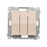 Trojité tlačítko 10AX, 250V~, krémováové KONTAKT SIMON DP31.01/41