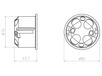 Krabice CEE bezhalogen s nástavcem hl. 50mm, do dutých stěn KAISER 9075-77