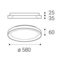 Stropní svítidlo LED2 BELLA SLIM 58, W DALI TW/PUSH TW 48W 2700K-4000K bílá