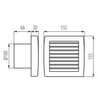 Ventilátor standart s automatickou žaluzií TWISTER AOL100B 70926 Kanlux