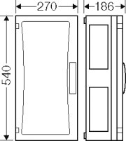 Prázdná skříň ENYSTAR, 216x486x136mm, průhledné dveře HENSEL FP 0340