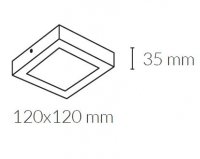Svít. DISC SQ. SUR. LED 8W 3K 360lm šedé