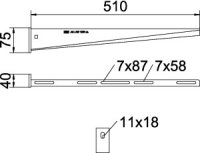 Nástěnný výložník OBO AW 15 51 FT B510mm Ocel žár.zinek