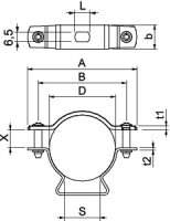 OBO ASL 733 44 ALU Distanční příchytka se závitem M6 36-44mm Hliník Alu