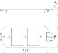 OBO MTU 2 Základový nosník pro nosnou desku 165x76x12 sytě černá Ocel pás.zink