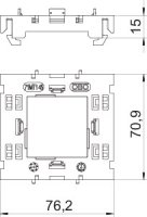 OBO 71MT1 45 Přístrojové vložky,Modul 45 otevřené provedení 71x76x21 světle šedá