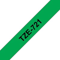 Páska BROTHER TZe-721, zelená/černá (9mm, laminované)