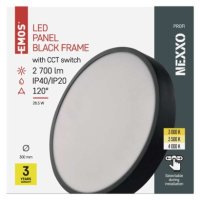 LED přisazené svítidlo NEXXO, kruhové, černé, 28,5W, se změnou CCT EMOS ZM5353