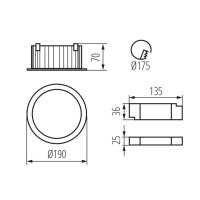 Vestavné LED svítidlo TIBERI PRO 30W-940-W KANLUX 35672